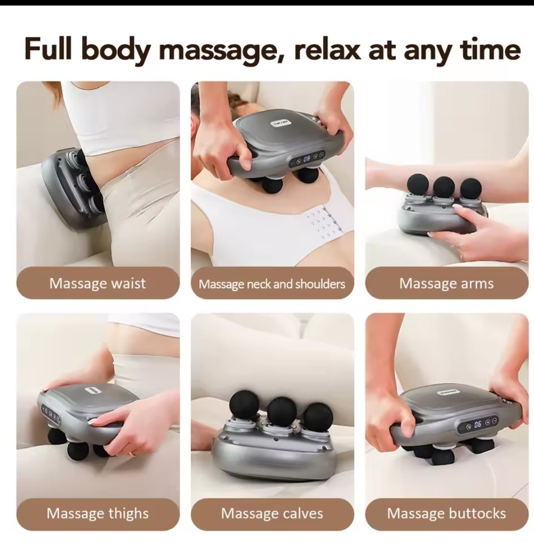 16-Head Whole Body Fascia Gun Massager for shoulder back waist deep tissue
