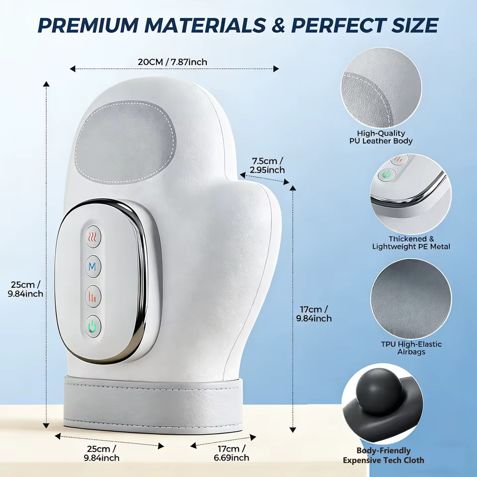 Airbag Hand Massager, compression palm, wrist, and finger massage machine, vi…