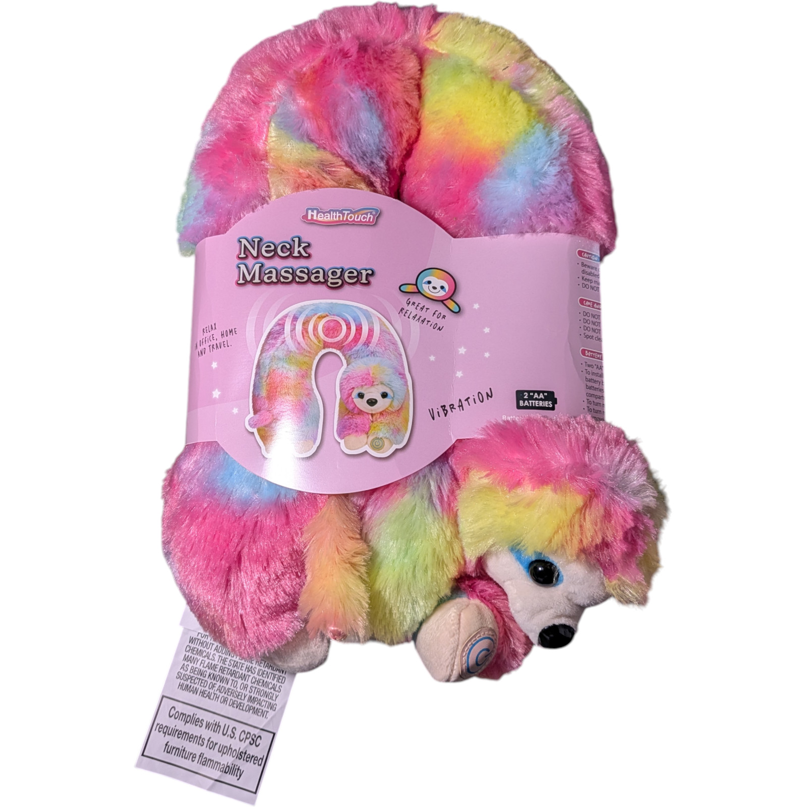 Health Touch Neck Massager Gift, U-Shaped Lightweight – Rainbow Sloth Brand New