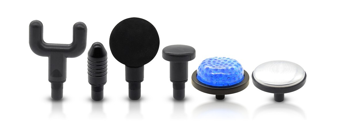 Sealy Rubberized Hot/Cold Percussive Massage Gun with 6 Massage Heads
