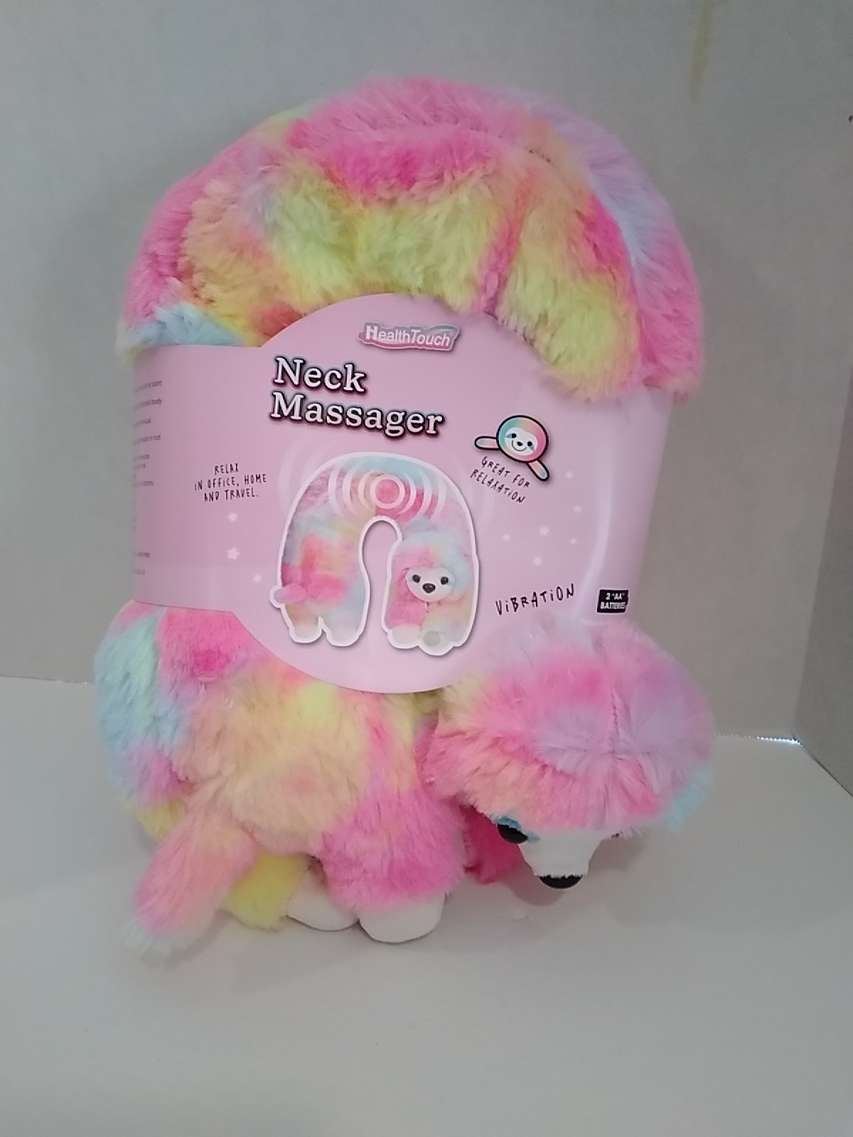 HealthTouch Polyester Fibers Neck Massager Colorful Sloth Requires 2 AA Batterie