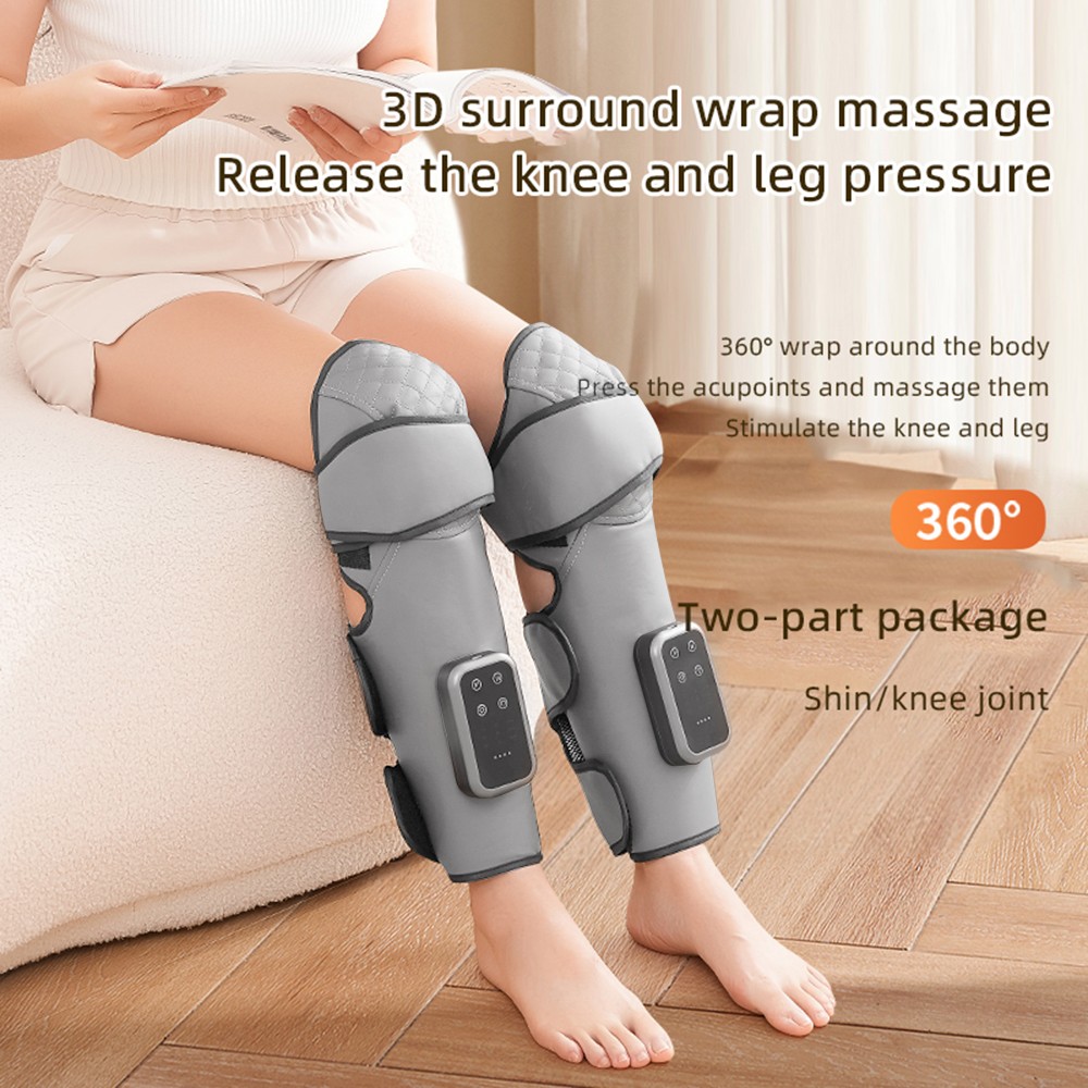 2PCS Leg Massager for Circulation, Air Compression Calf Knee Foot Massager Heat