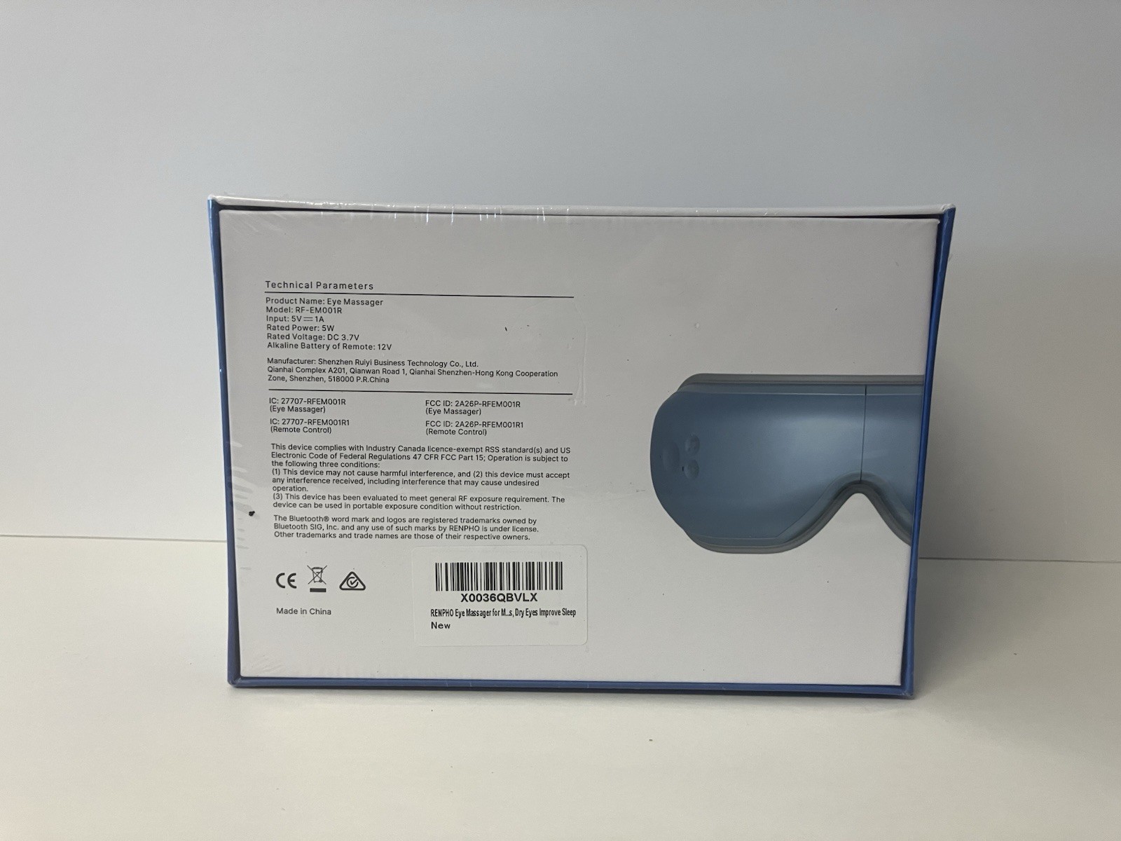 Renpho Eyeris 1 Eye Massager w/ Heat & Bluetooth & Remote NEW FACTORY SEALED