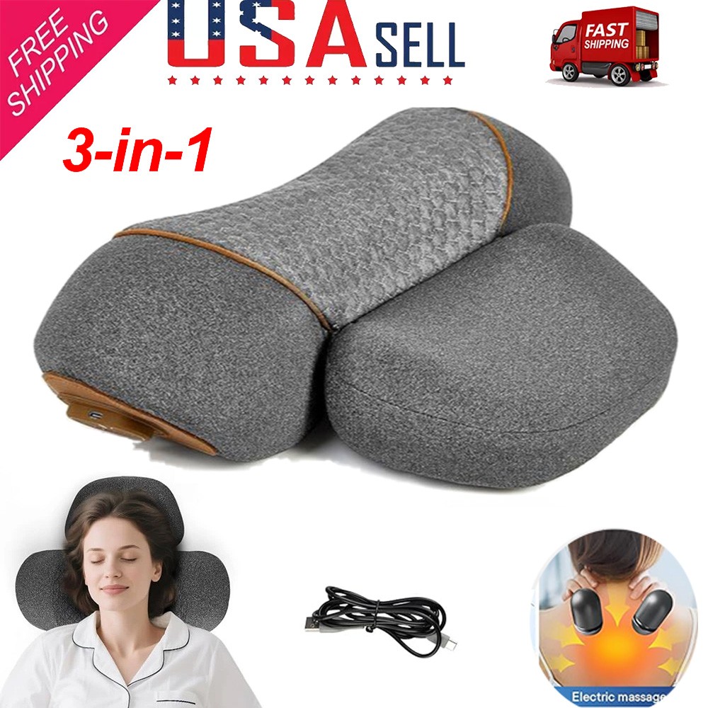 Neck Massager 2026, Neck and Shoulder Relaxer with Heat 3 Modes Portable Pillow