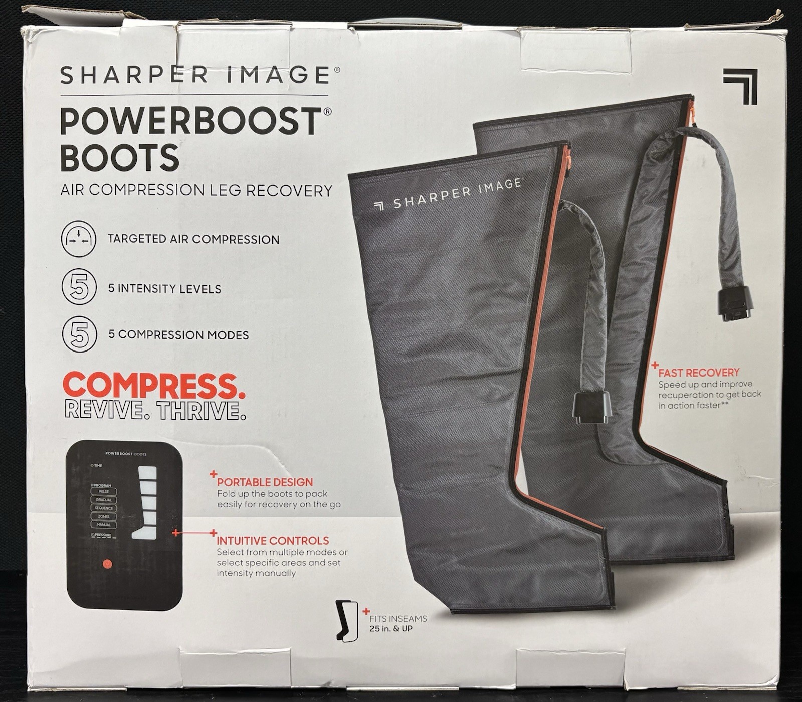 Sharper Image Powerboost Boots Air Compression Fits 25″-31″ Inseam