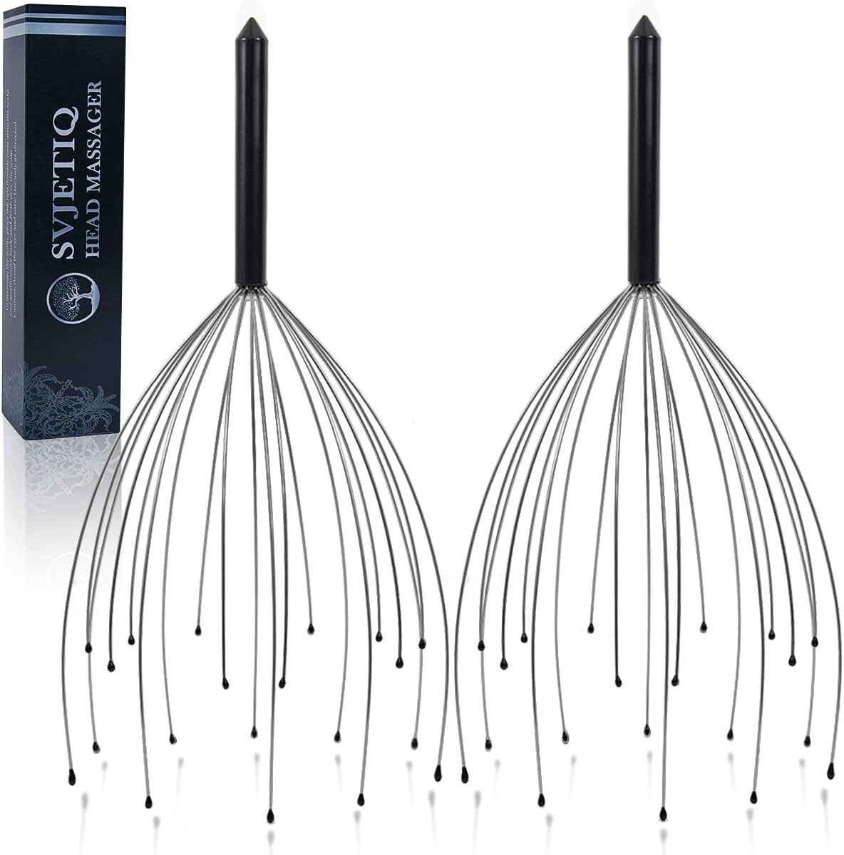 2 Pack Head Massager Head Scratcher 20 Fingers Scalp Massager, Handheld Head Mas