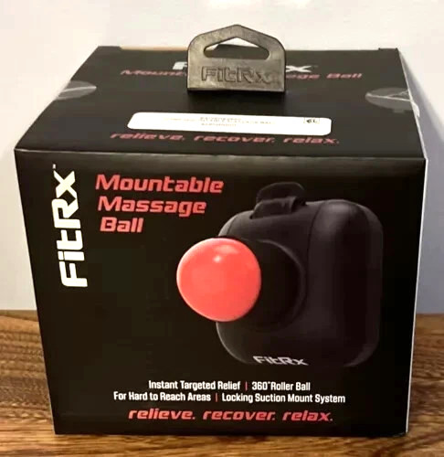 FitRx Mountable Massage Ball Back and Shoulder Massage Ball with Suction Pad NEW