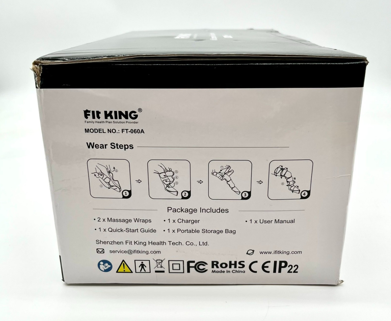 Fit King Full Leg Massager Air Compression Therapy Device Model FT-060A – Black