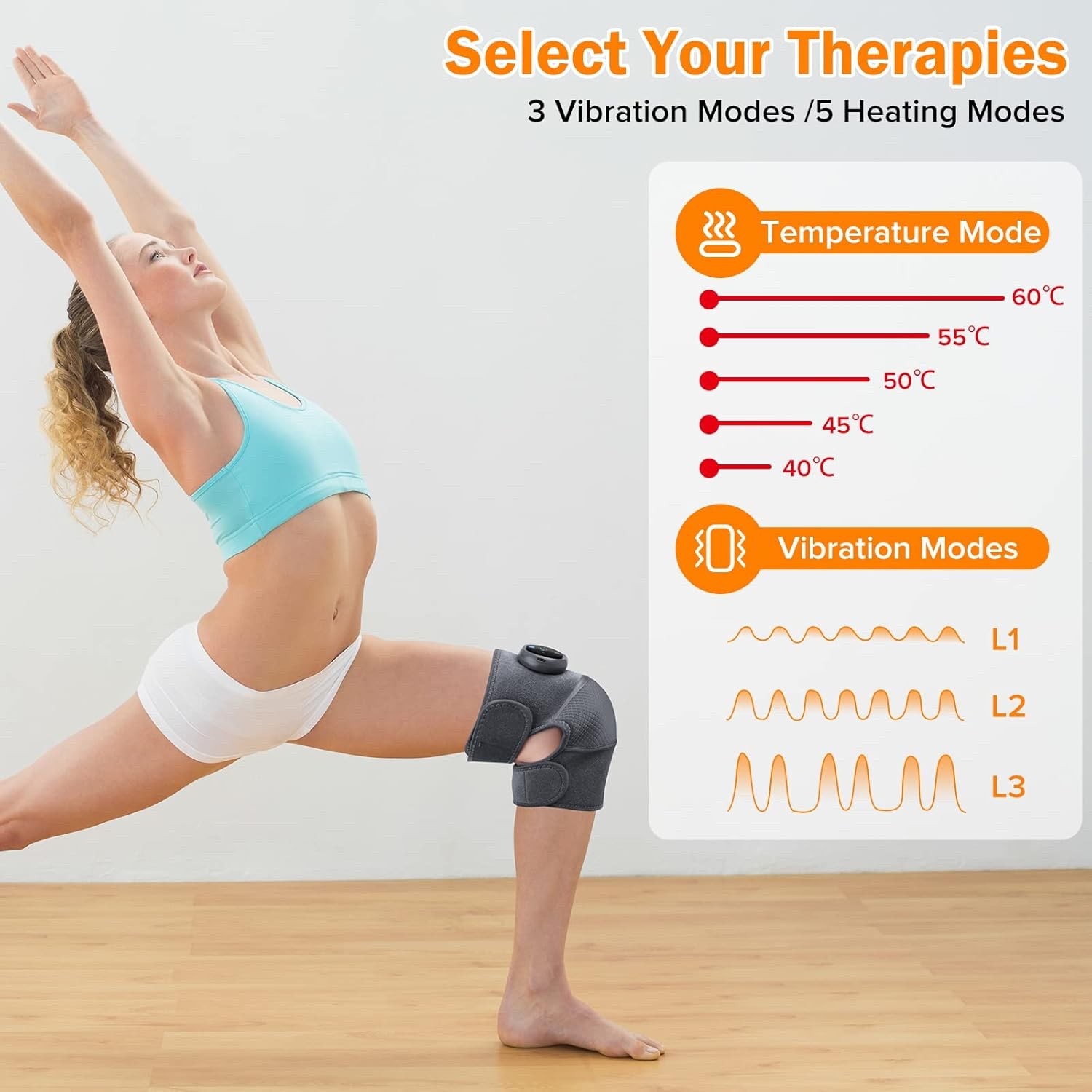 Heating Knee Massager, Knee Shoulder Elbow 3-in-1 Heating Vibration Massager