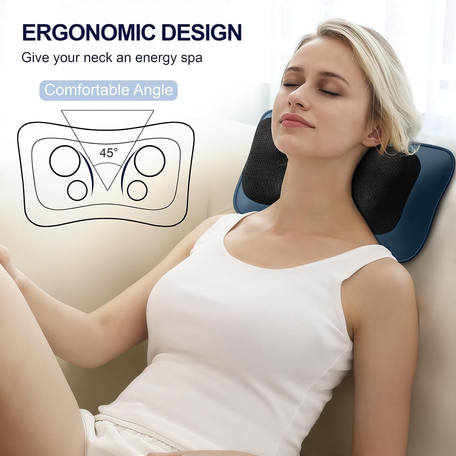 Portable Shiatsu Massager with Deep Tissue Heat Therapy – Ideal Relaxation Gift