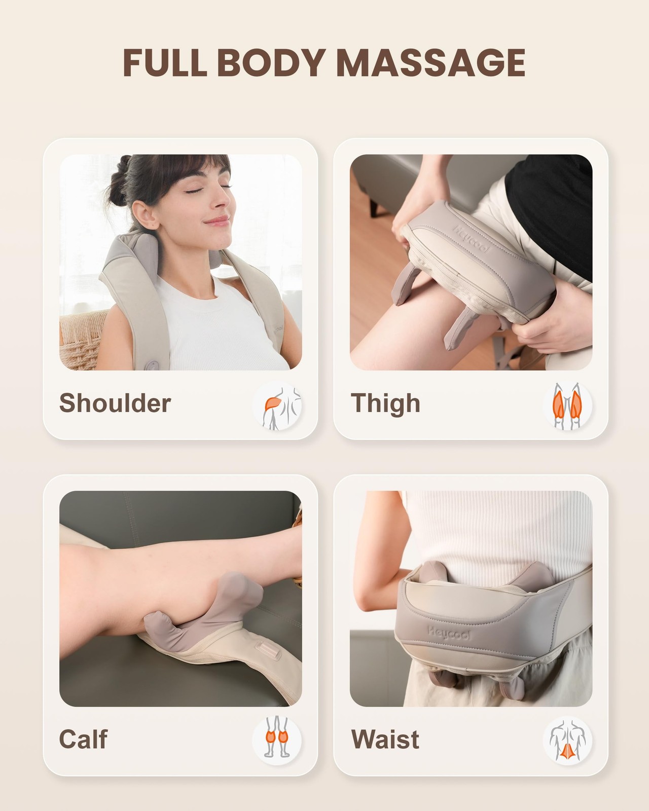 Heycool Cordless Neck Massager with Heat, FSA Eligible HSA 4D Deep Kneading N…