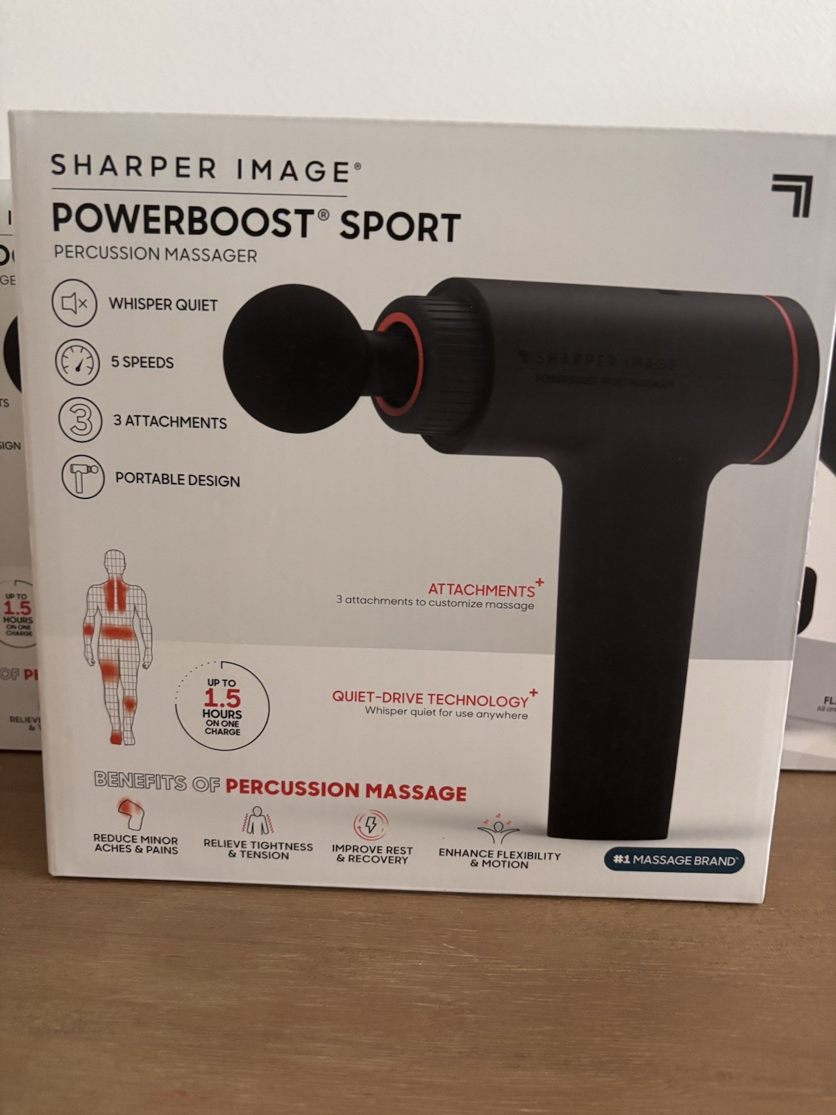 Sharper Image® Powerboost™ Sport Percussion Massager Lightweight Portable Design