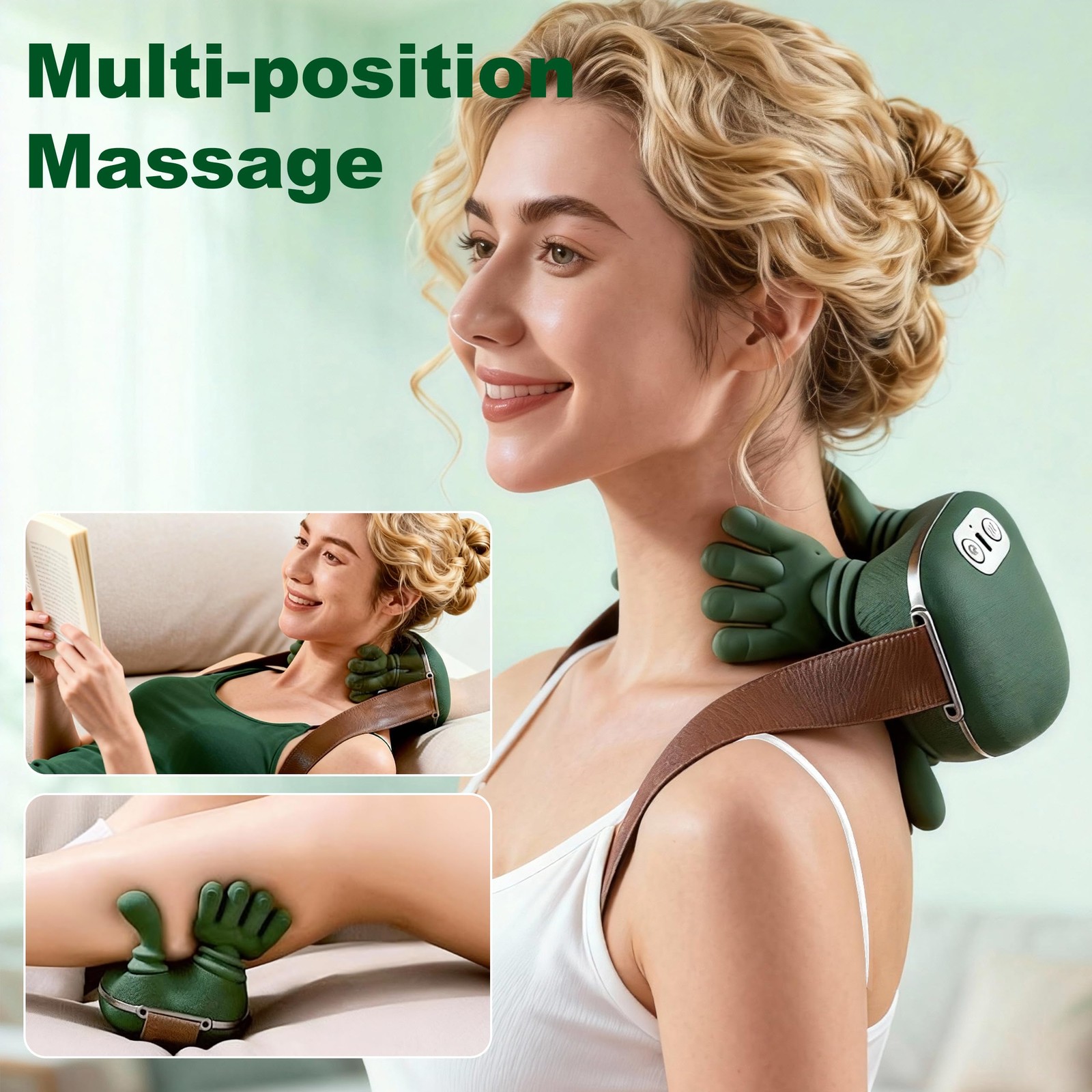 Neck Massager with Heat, Shiatsu Neck and Back Massager with 4D Kneading,Simu…