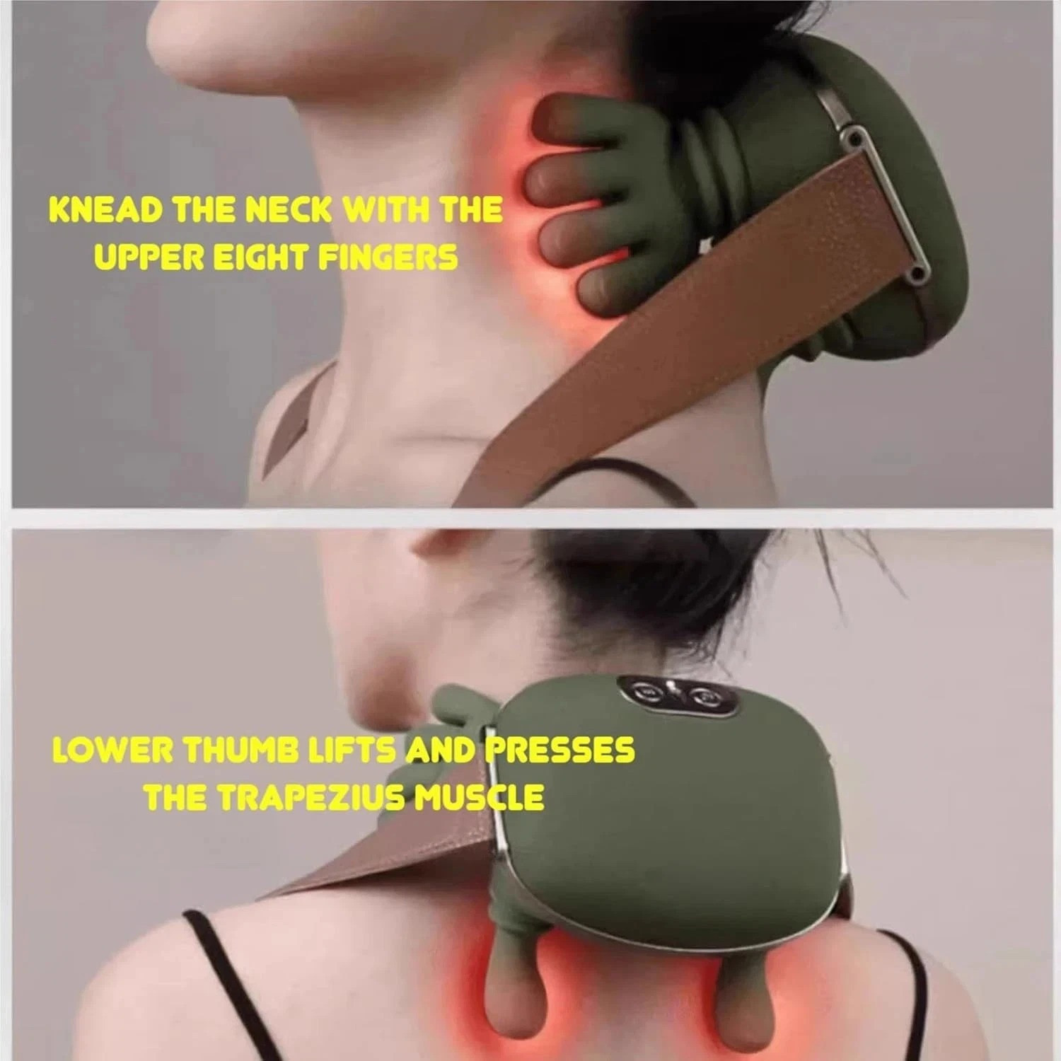Portable Cervical Neck Massager Cordless Bionic Heating Massager Shoulder Relief