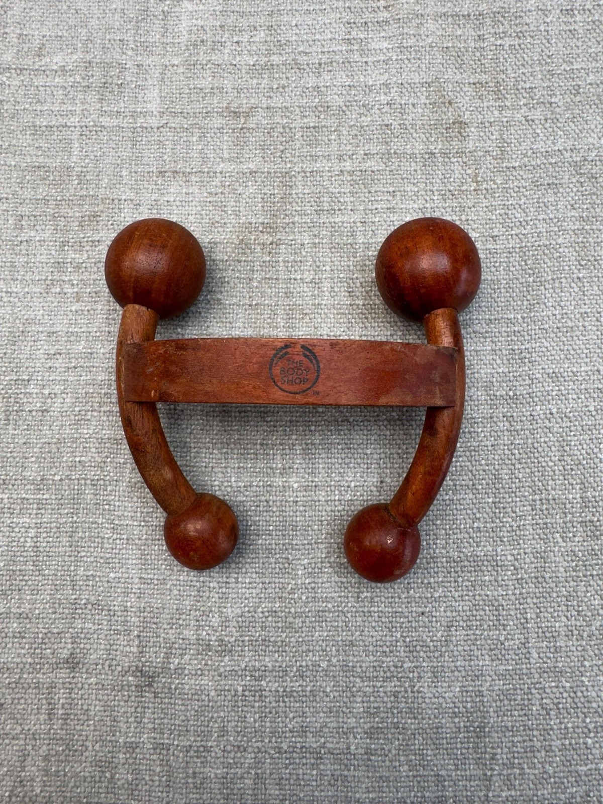 The Body Shop Wooden Trigger Point Massager Brown Handheld Back Neck Legs Roller