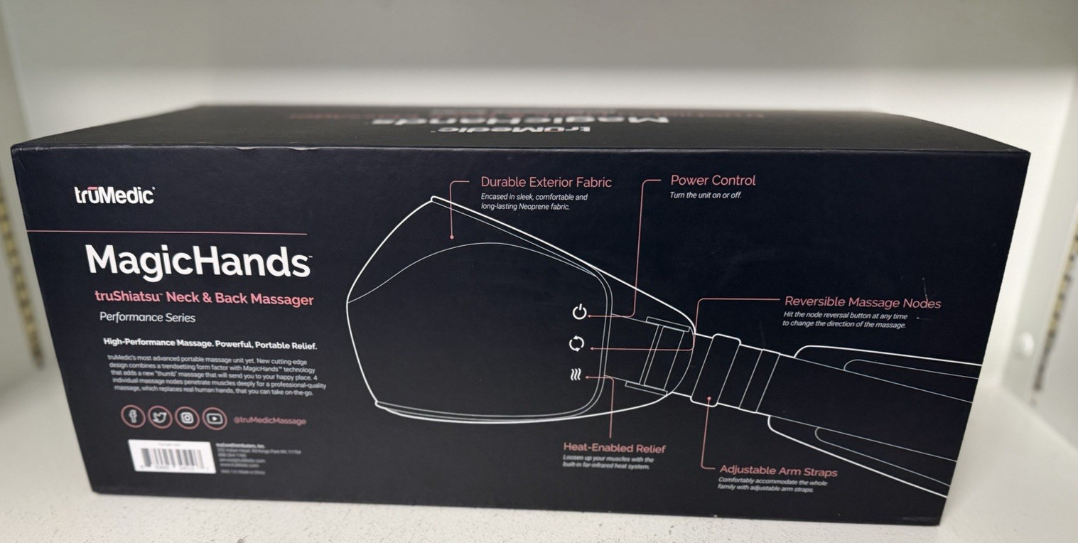 MagicHands™ truShiatsu™ Neck and Back Massager in Black & Orange,