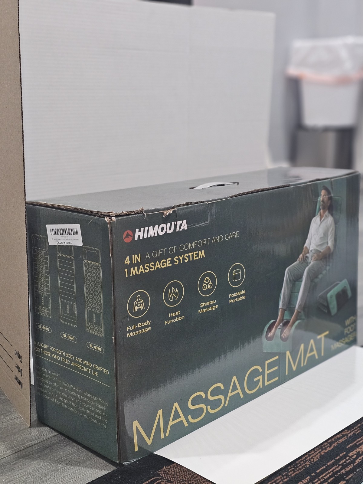 HIMOUTA Intelligent Massage Mat Full Body & Feet Shiatsu Heat Foldable Green