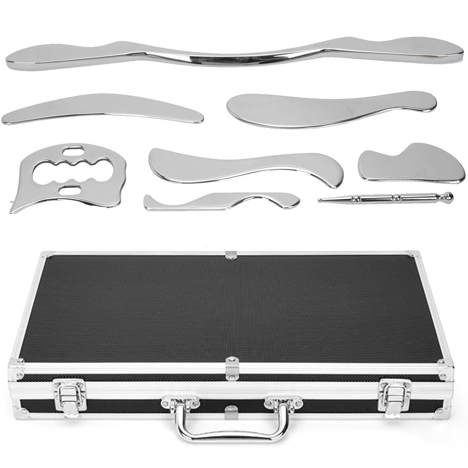 8 in 1 Stainless Steel Gua Sha Muscle Scraper Massage Tool Set IASTM Tools Po…
