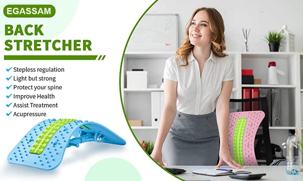 6th Gen Upgraded Back Stretcher Lumbar Support Magnetic Massage Pain Relief Padש