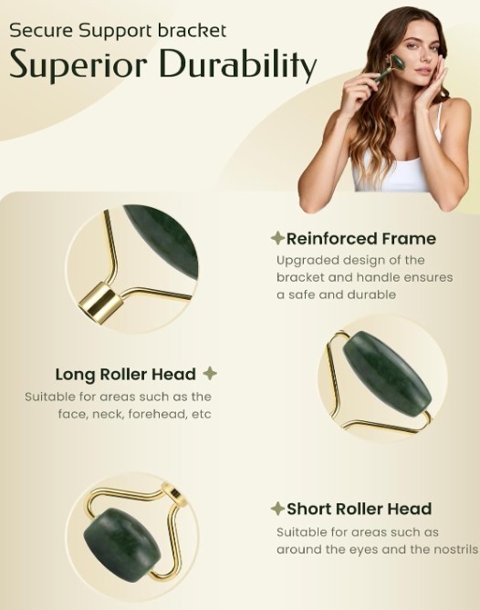 Jade Face Massage Roller Gua Sha Set Facial Beauty Tool Anti Aging Eye Neck Body