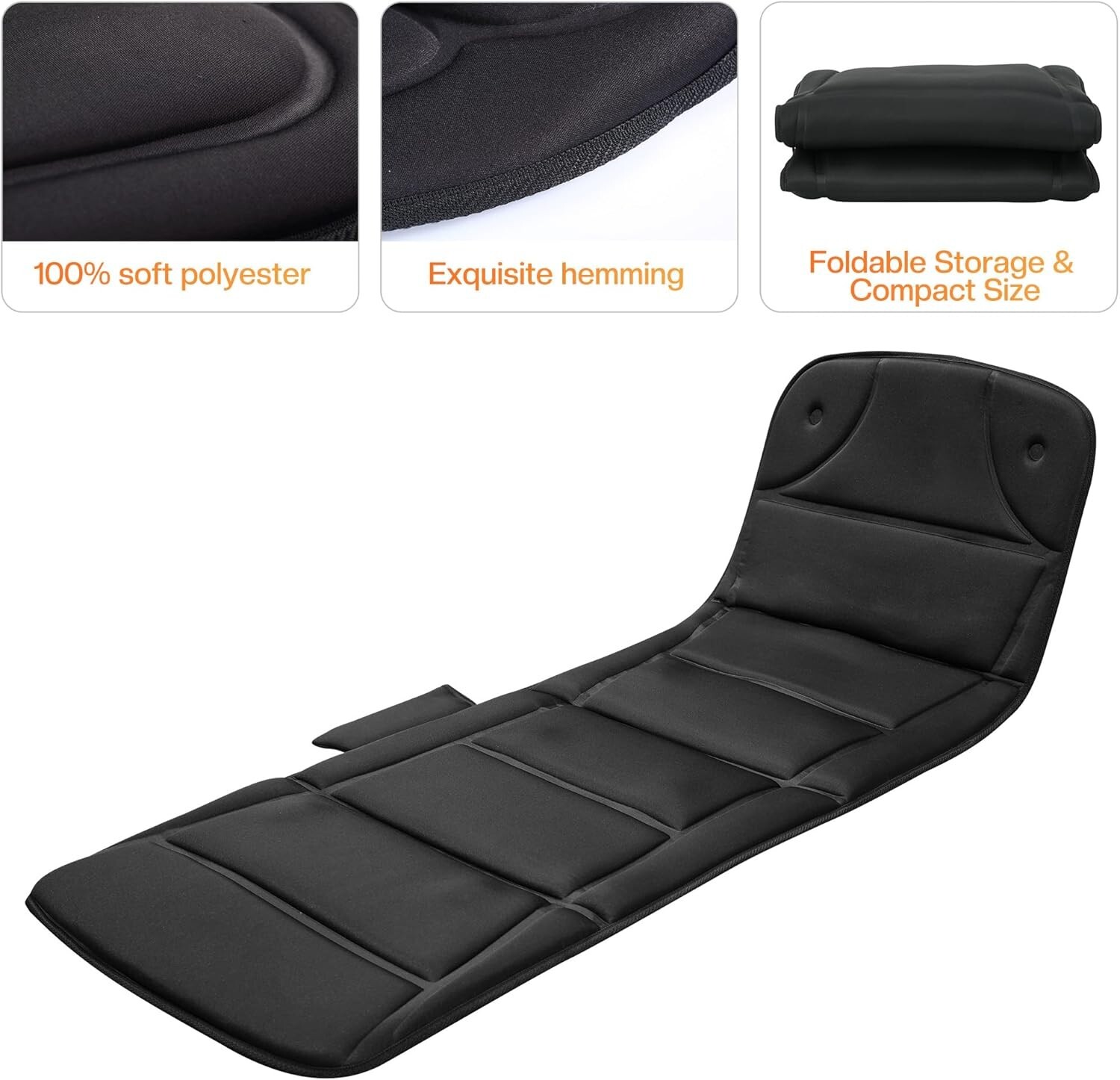 Black Massage Mattress Pad – Full Body Vibration & Heating for Total Relaxation