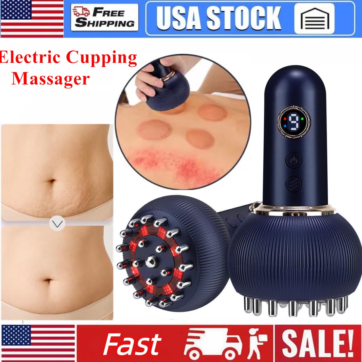 Electric Gua Sha Board Beauty Massager Cupping Device Electric Meridian Brush