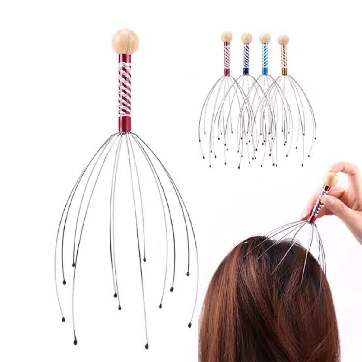 5PCS Head Neck Revive Octopus Relax Calm Stress Relief Scalp Handy Tool Massager