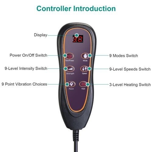 Full Body Electric Massage Mat w/Heat Vibration Massage Pad Cushion Back Massage