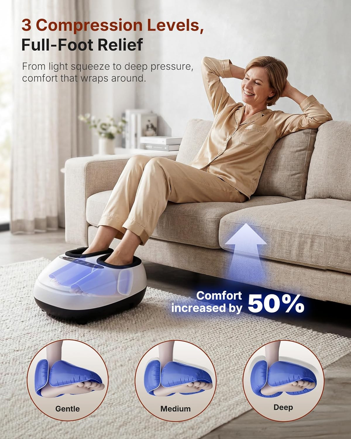 KNQZE Shiatsu Foot Massager with Heat, Compression, Deep Kneading Foot Massage f
