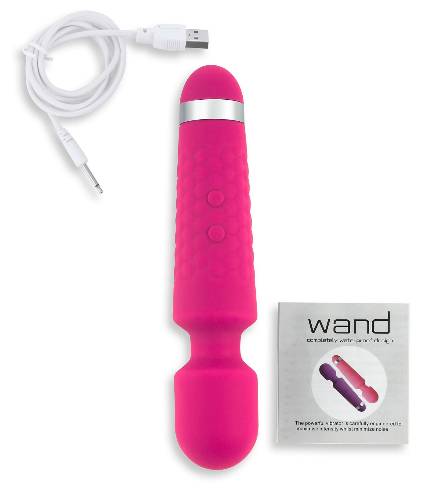 Pink Compact 12 speed pulsatin Full Body Personal Massage Wand Handheld Vibrator