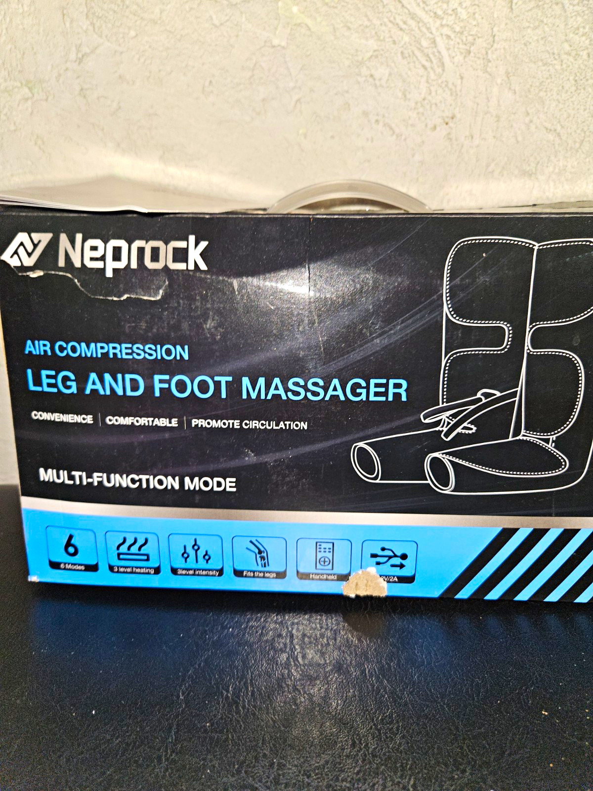 Neprock Air Compression Leg & Foot Massager, Heated, Black Multi-Function