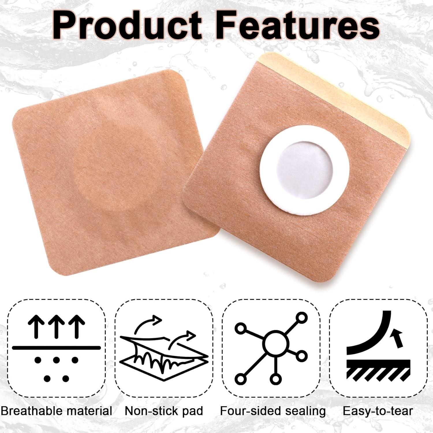 50 Pcs Disposable Castor Oil Pack Wrap, Highly Absorbent Belly Button Patches, S