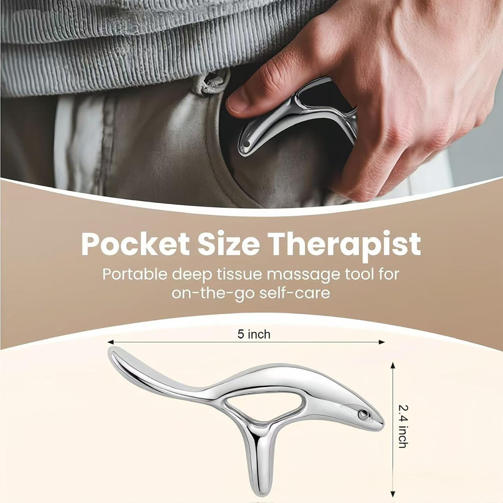 Ergonomic Deep Tissue Massage Tool, Metal Trigger Point Gua Sha Scraper for F…