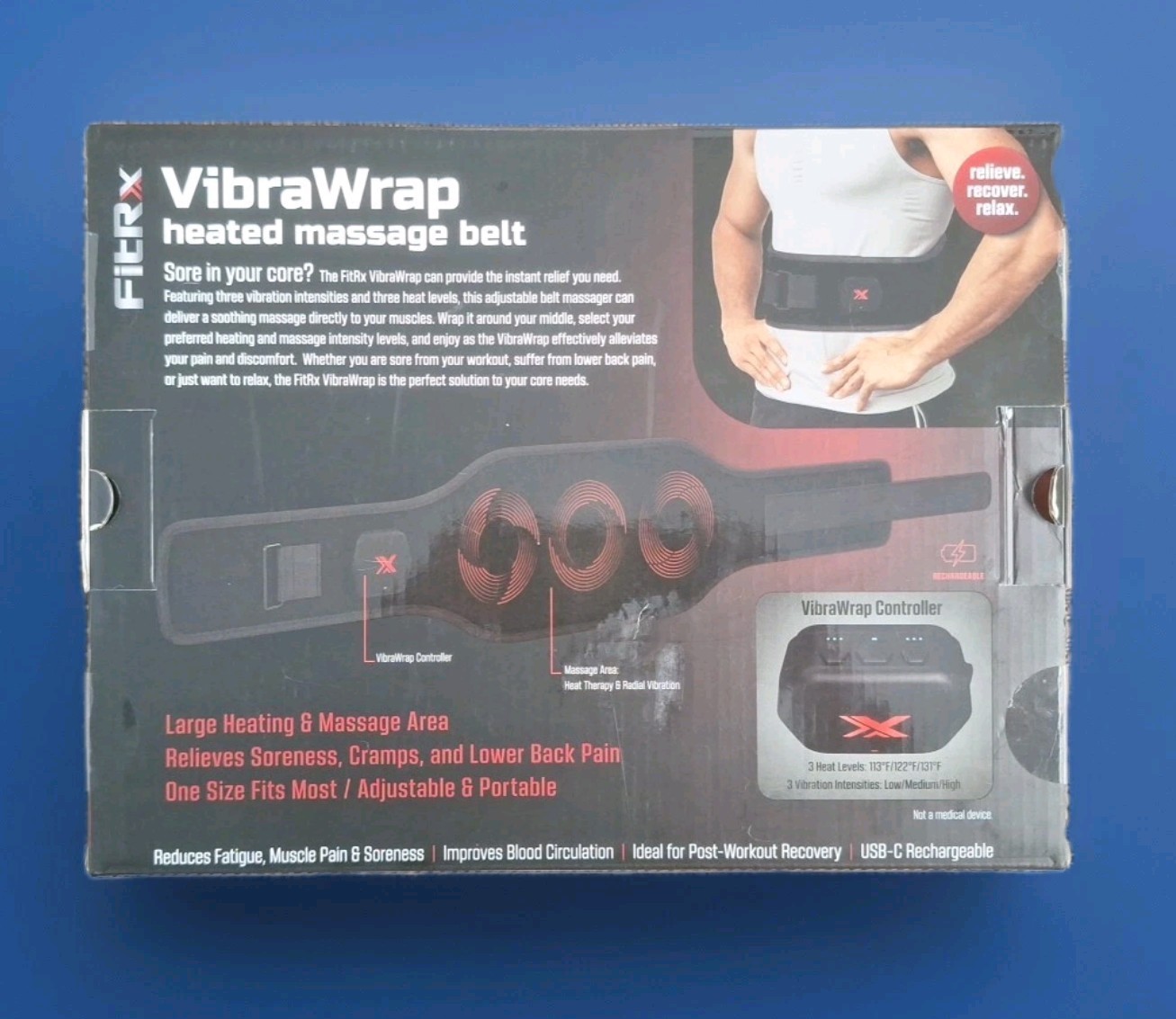 FitRx Vibra Wrap Heated Massage Belt