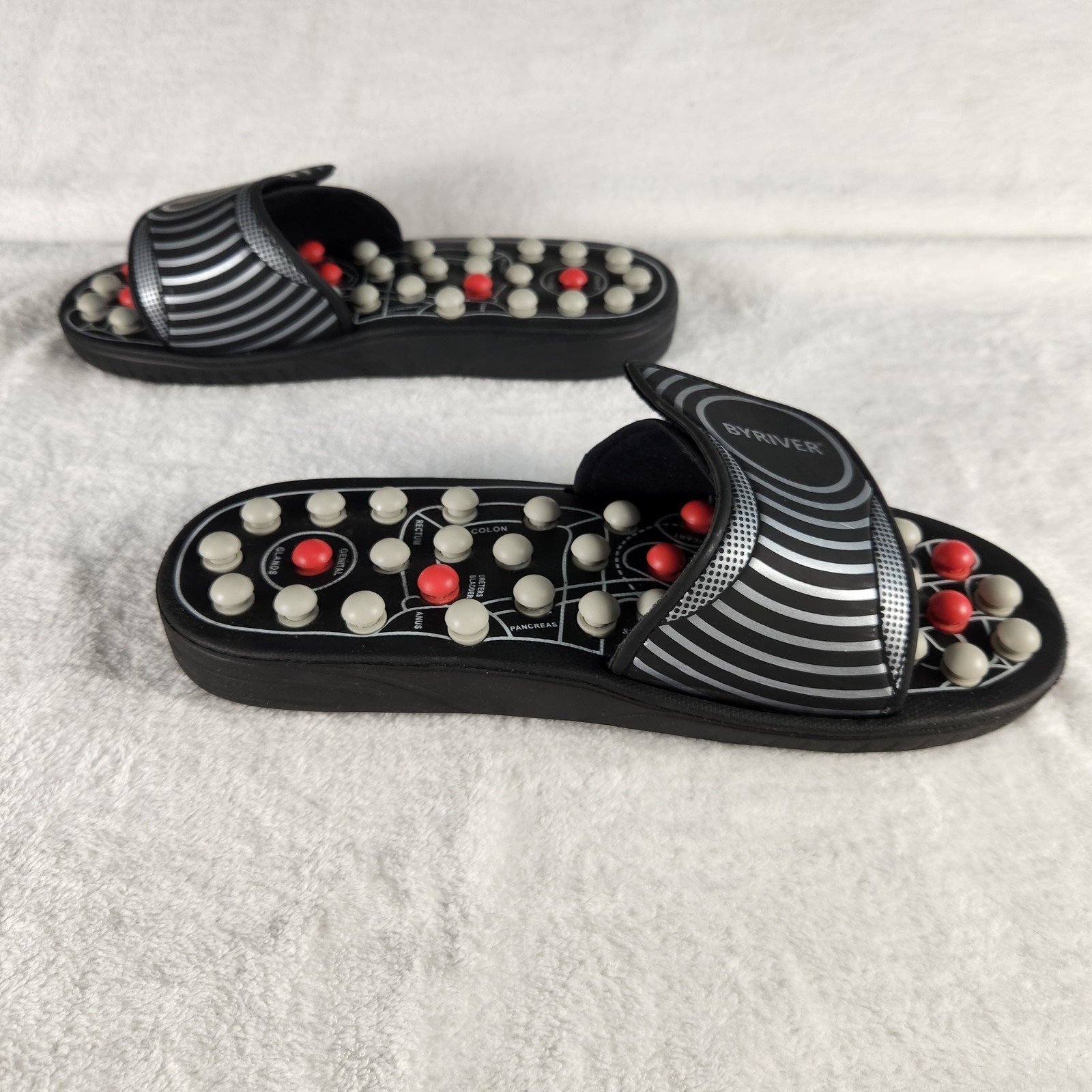 BYRIVER Reflexology Massage Shoes XL Adjustable Acupressure Slippers Foot Therap
