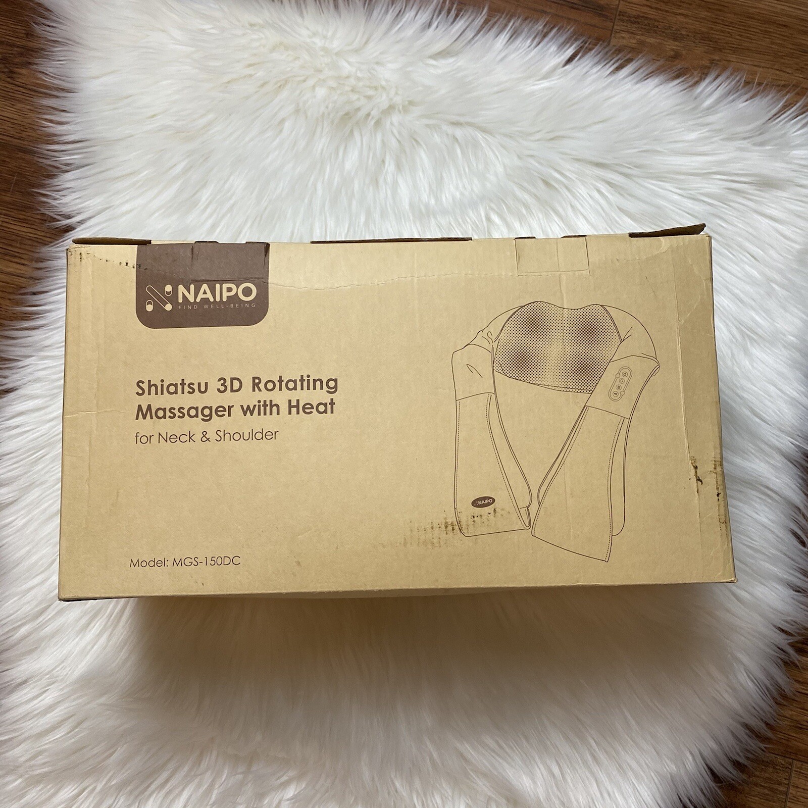 Naipo Shiatsu Back and Neck Massager with Heat New Open Box Size OS