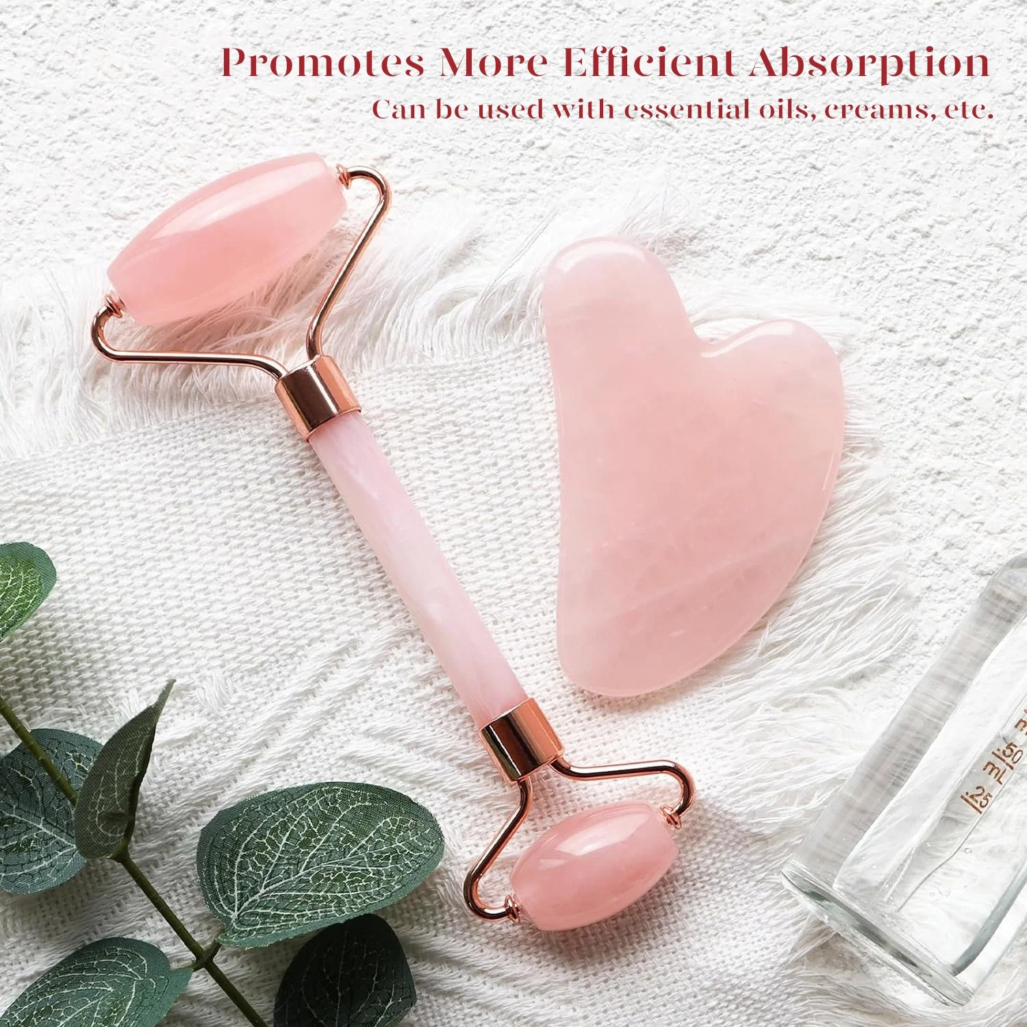 Jade Roller & Gua Sha, Natural Jade Face Roller Facial Skin Care Skin Toning Dev
