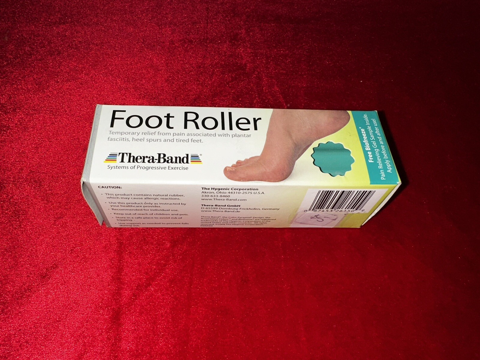 TheraBand FOOT ROLLER Massager Heel Spurs Plantar Fasciitis Stretch Toes