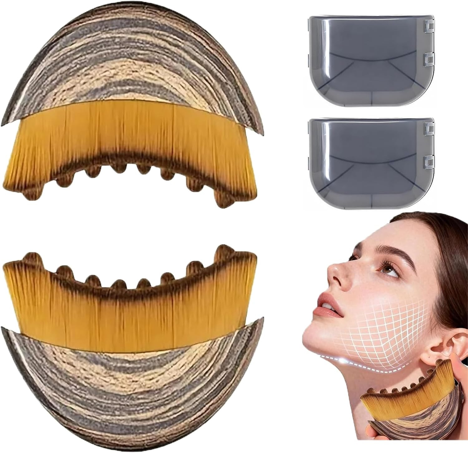 2Pcs Lymphatic Contour Face Brush,Lymphatic Drainage Massager for Sculpting |…