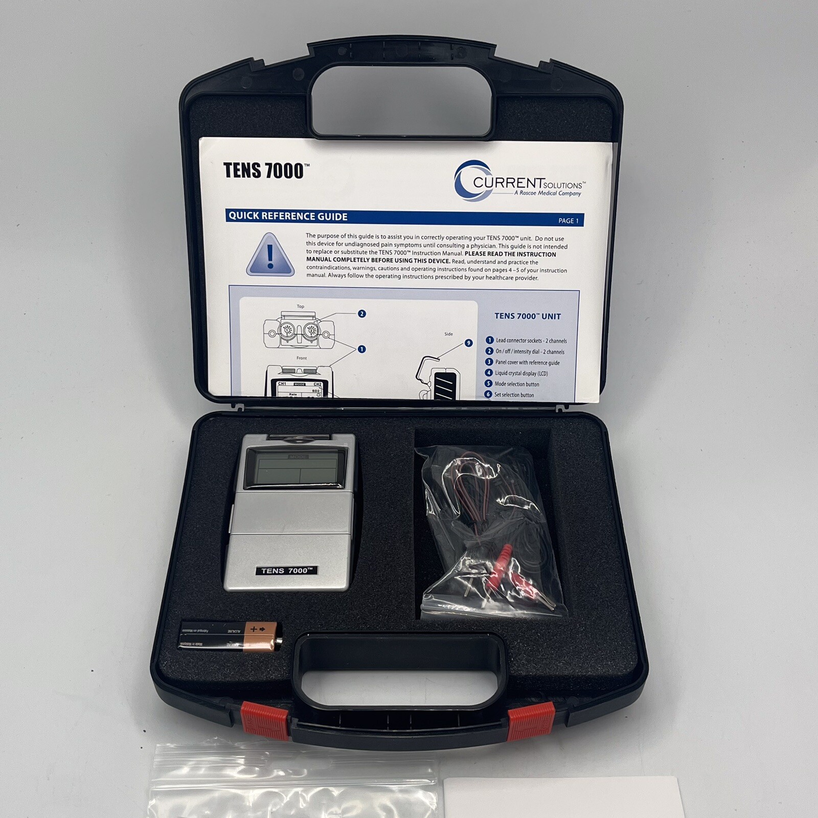 Roscoe TENS 7000 Digital Pain Management Unit OTC Muscle Stimulator