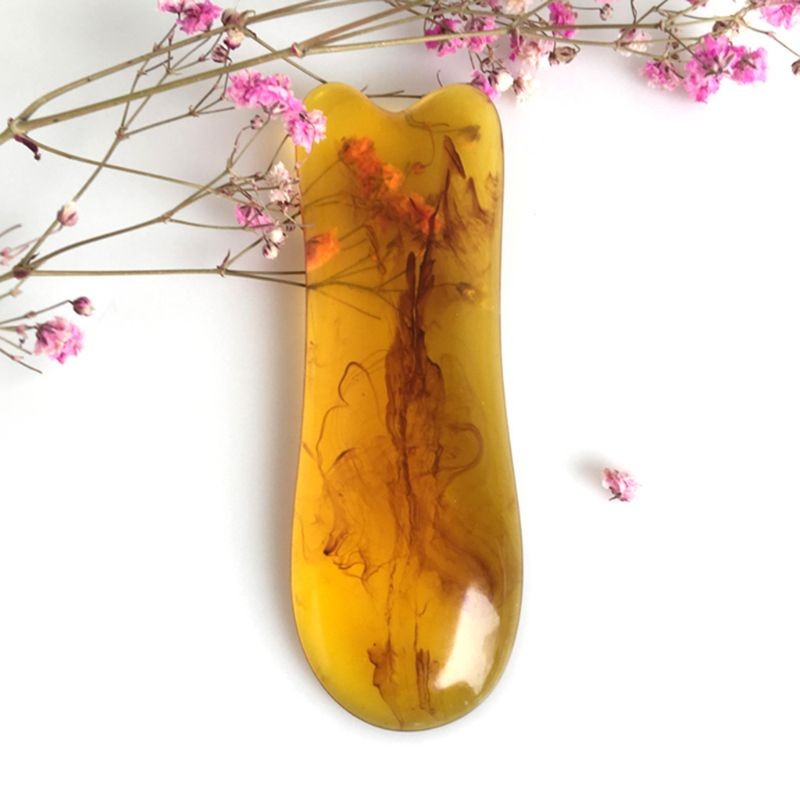 7pcs Natural Resin Amber Massage Scraping for Face Neck Gua Sha Scraper Therapy