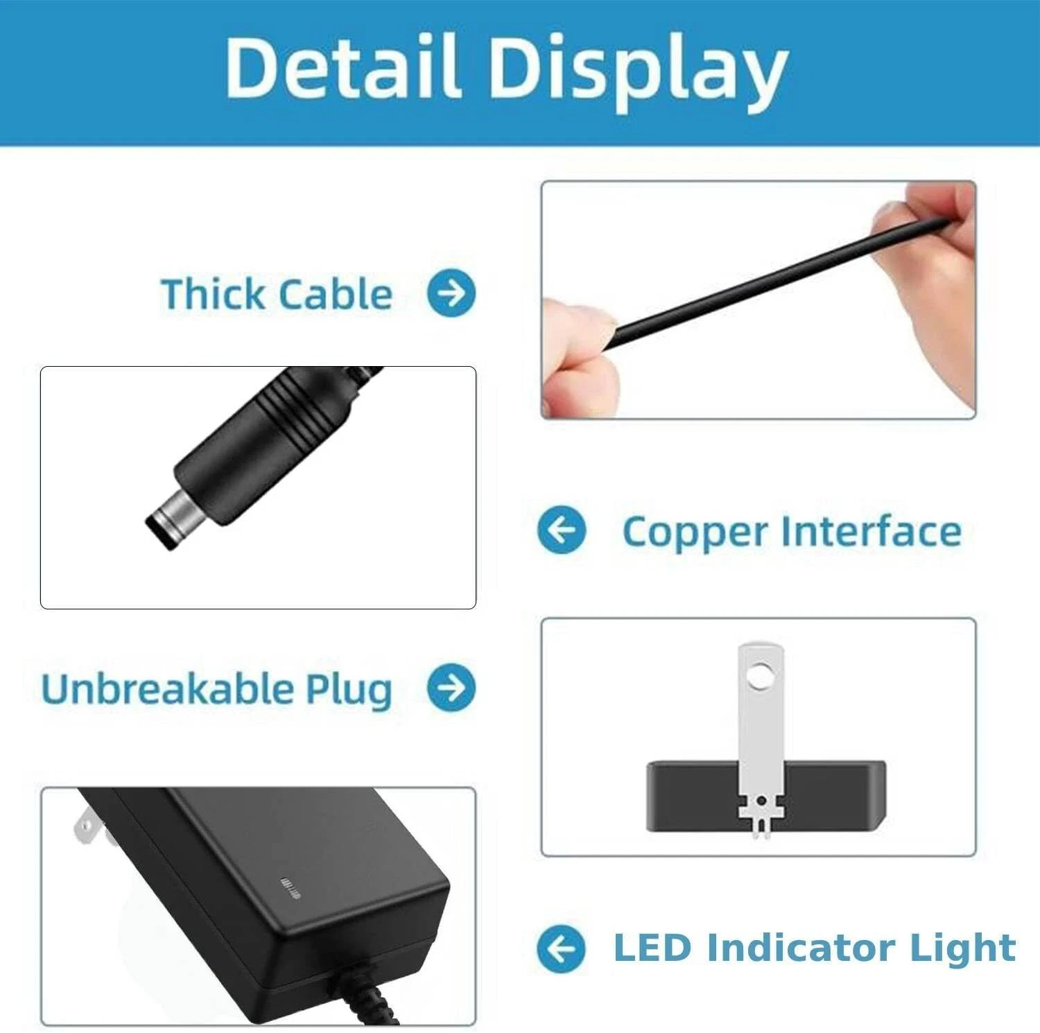 Replacement Charger for Theragun Mini/Theragun Prime, 5FT 15V Massage Gun Power