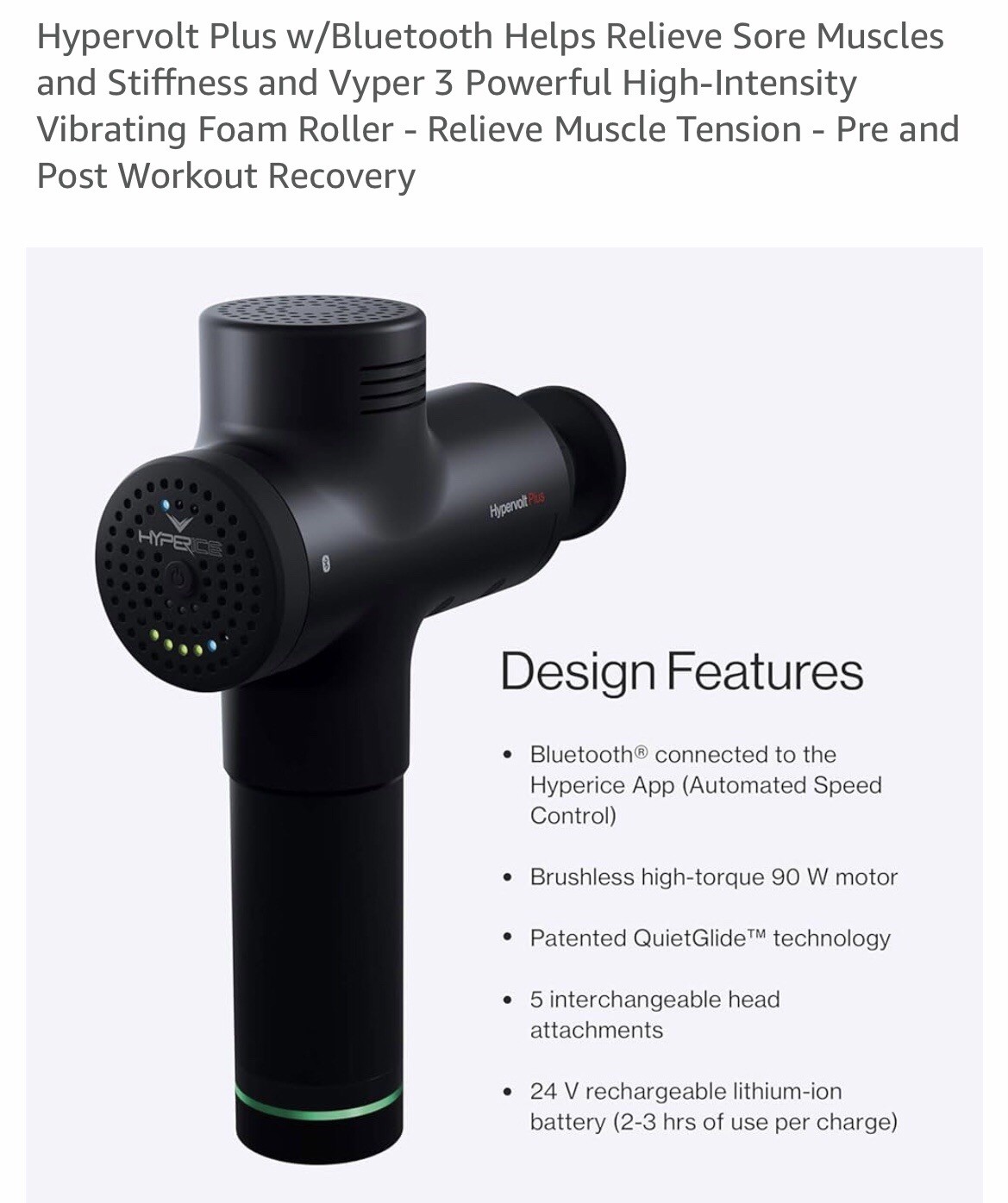 Hyperice Hypervolt Plus Percussion Massage Gun – Black