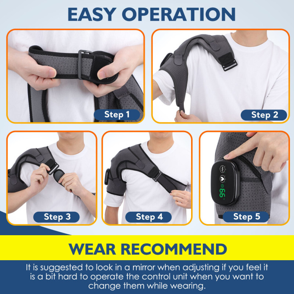 HailiCare Heated Shoulder Massager Brace w/ Vibration Therapy Joint Pain Relief