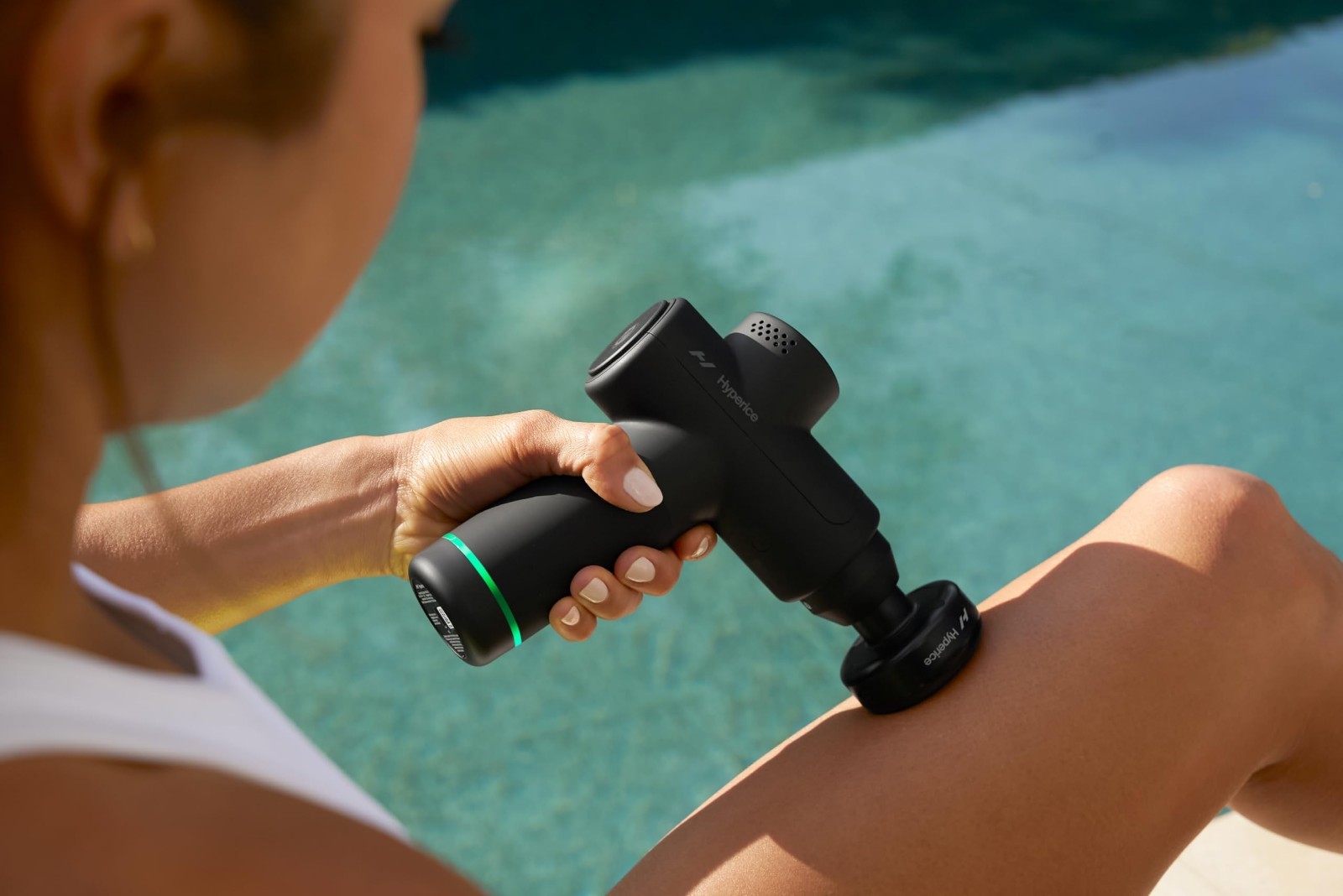 Handheld Percussion Massage Gun – Quiet Glide, 3 Speeds, 2 Heads – Relieve Sore