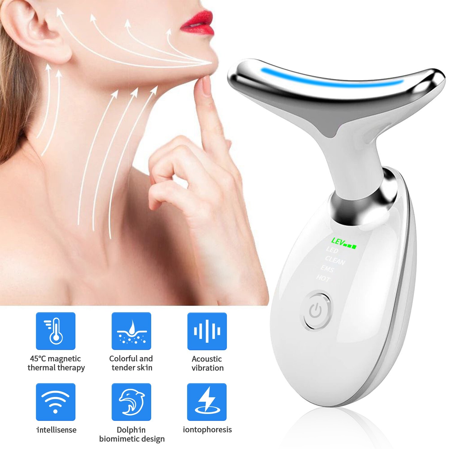 Facial Massager Face and Neck,Beauty Neck Face Lift Firming Wrinkle Removal Tool
