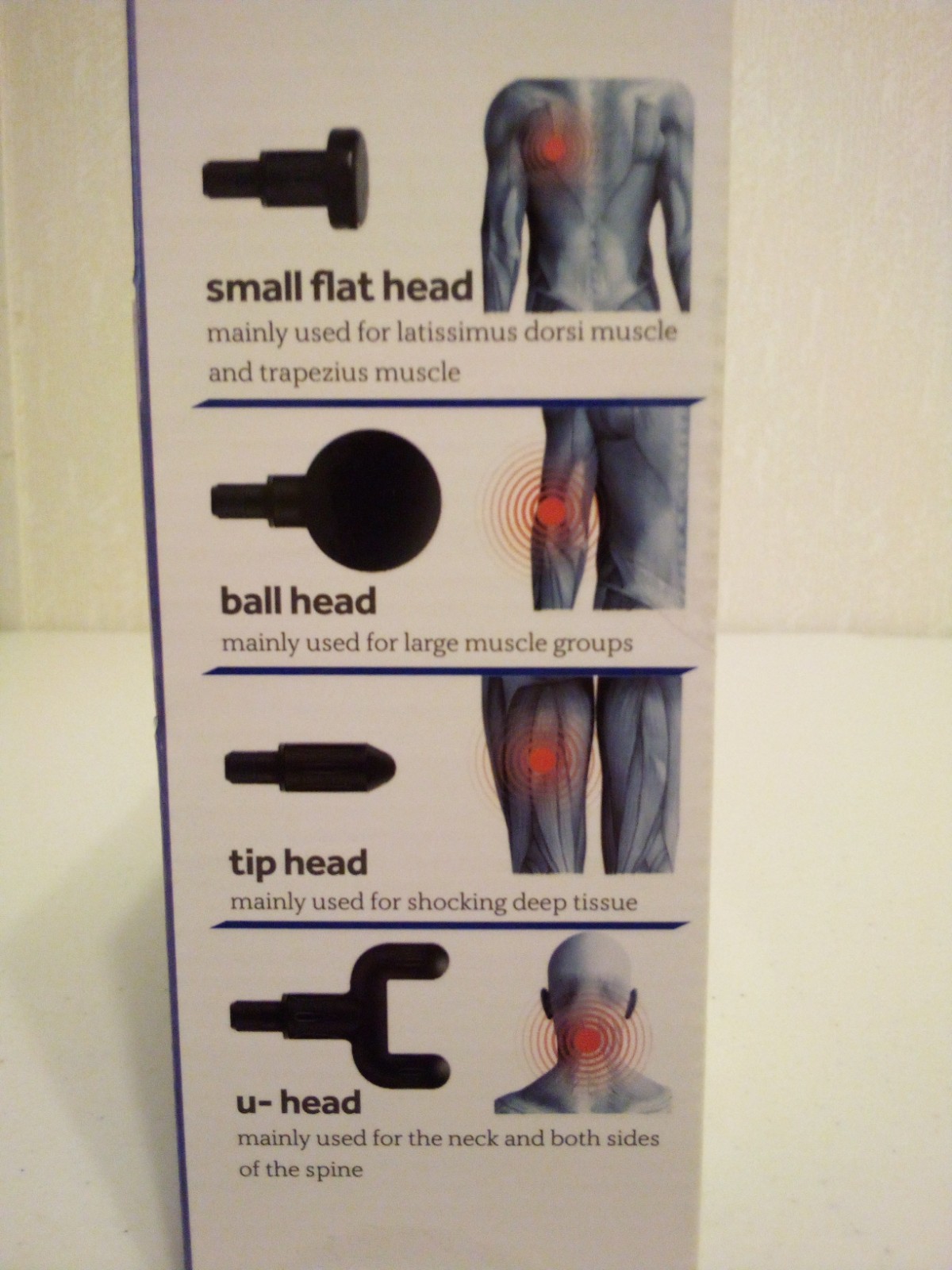 Sealy Deep Tissue Therapy Mini Massager 4 Massage Heads 6 Intensity Modes Black