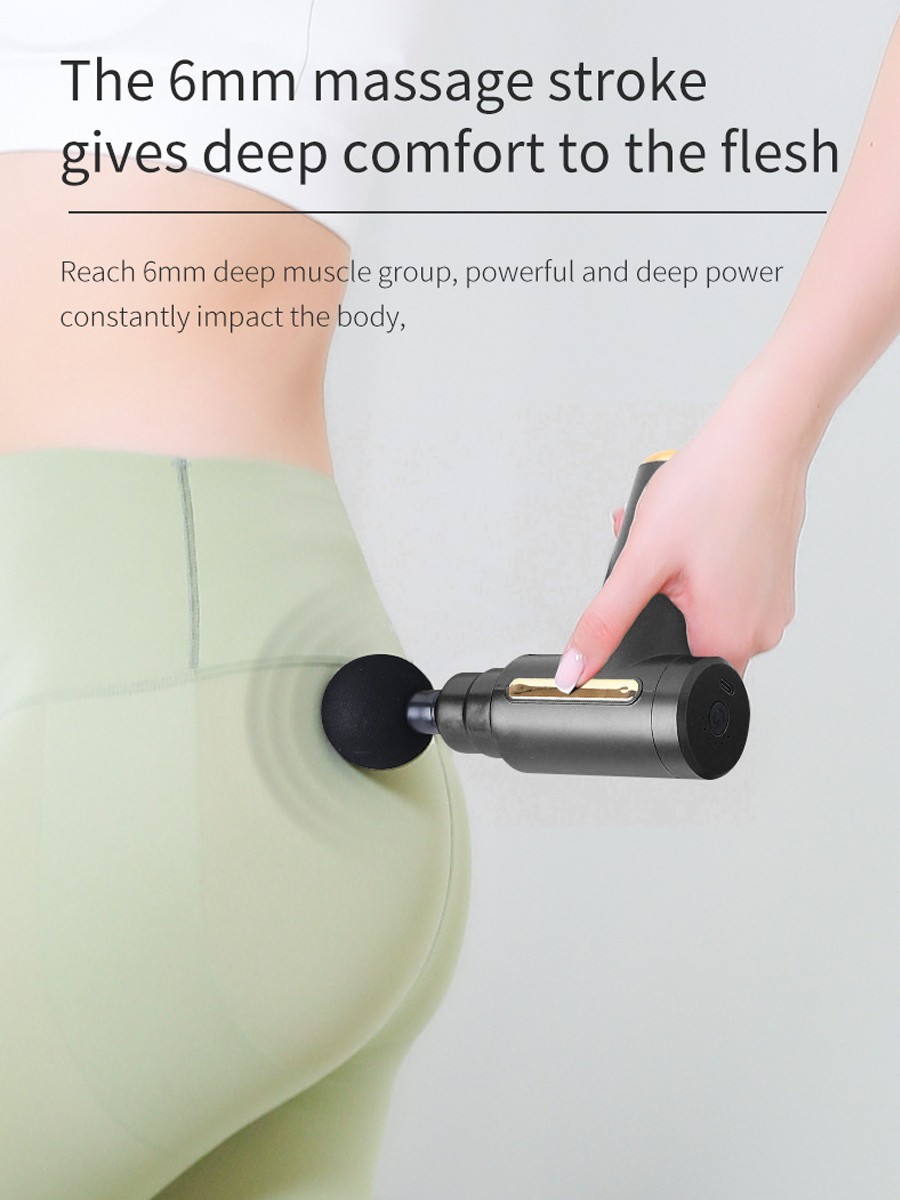 Massage Gun Deep Tissue Massager, 6 Speed Percussion Muscle Massager 4 Heads