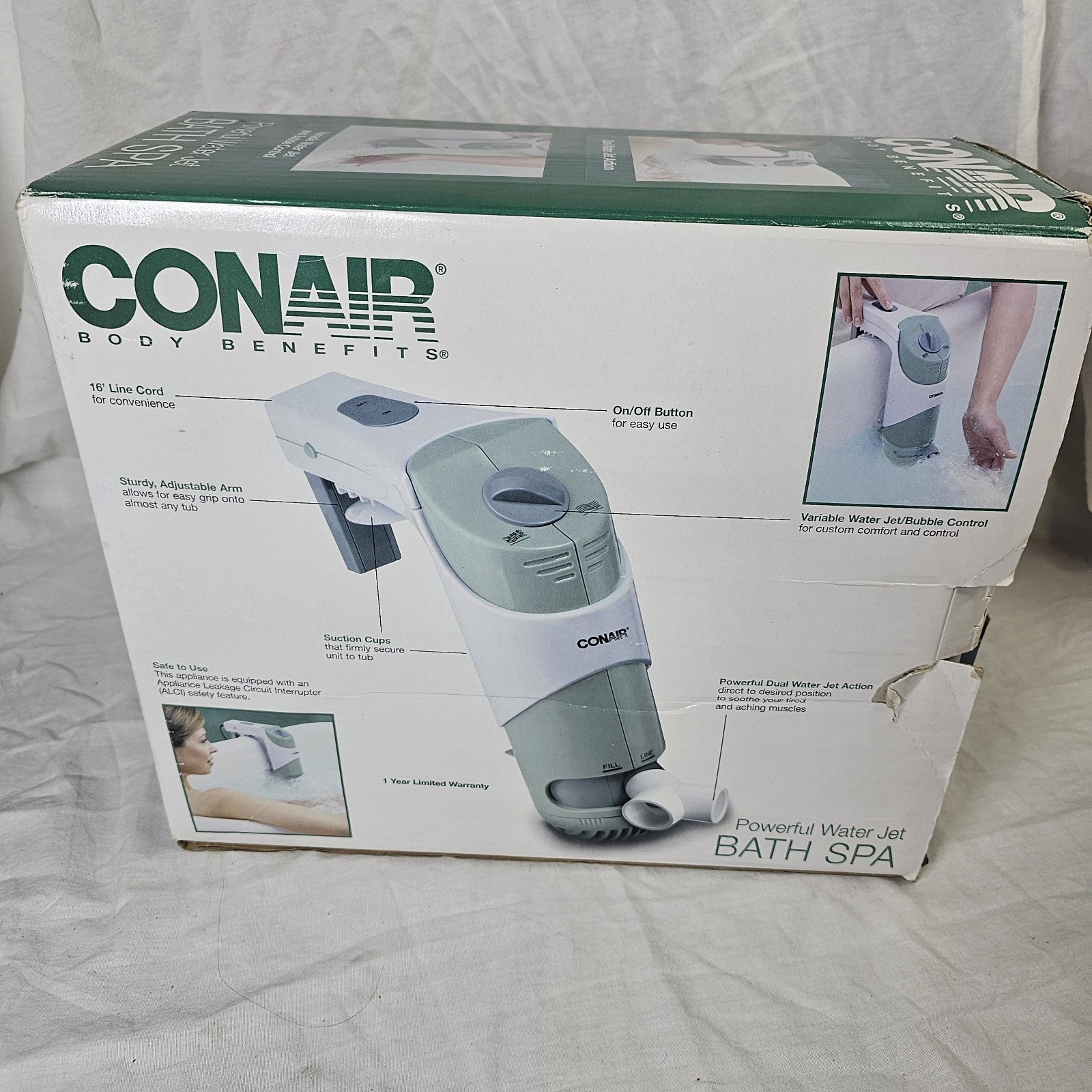 Conair Body Benefits Hydro Bath Spa BTS1SED Dual Hydro Jet Action Tested w/ Hose