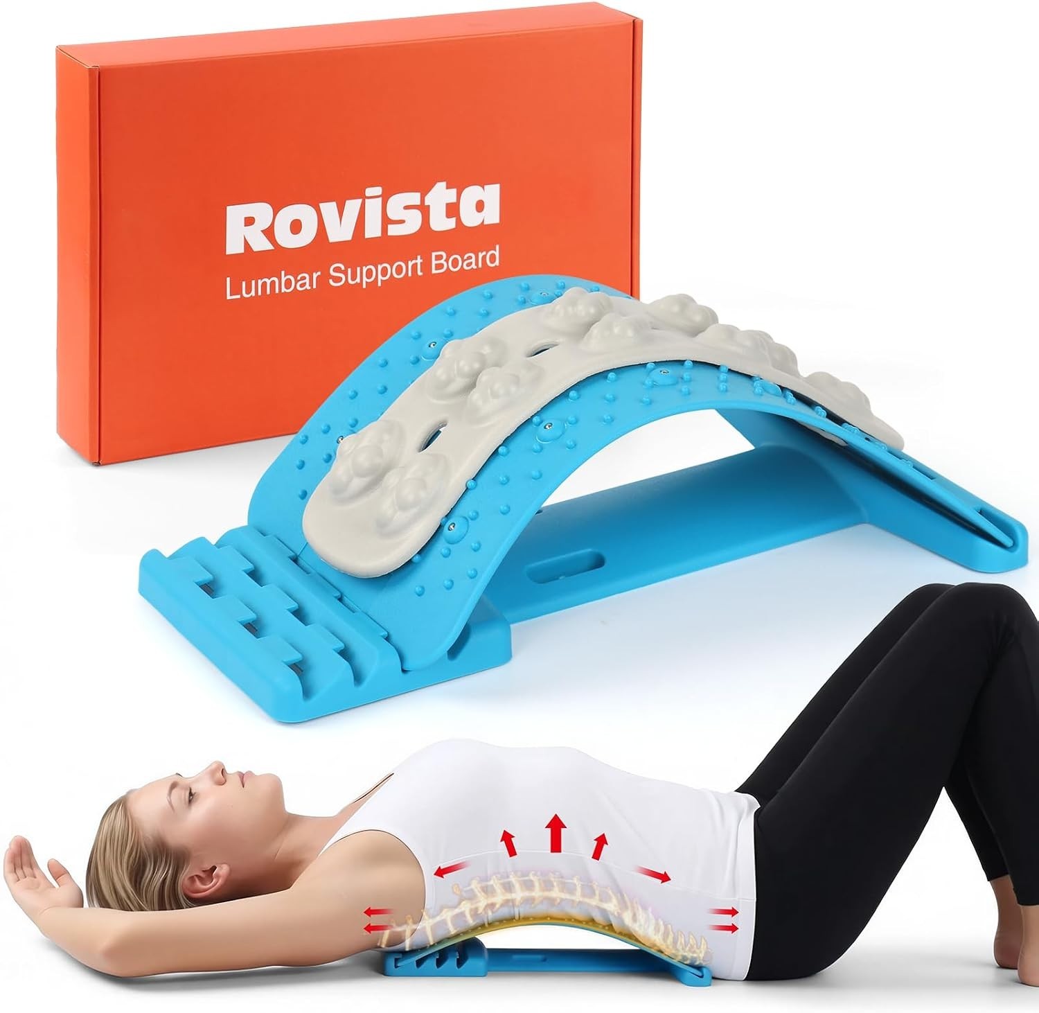 Ergonomic Back Stretcher Board – 4 Levels with Massage Strip for Relaxation